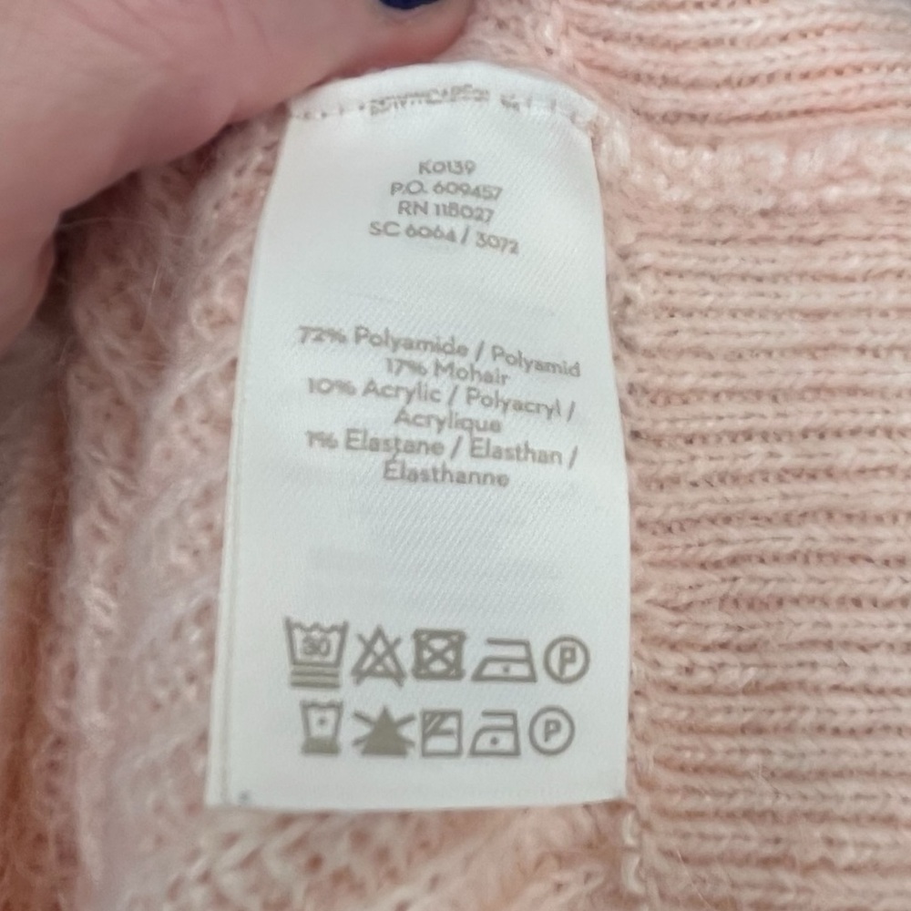 Boden Francesca Light Pink Fuzzy Balloon Sleeve Mohair Sweater Girly Feminine - Picture 7 of 10